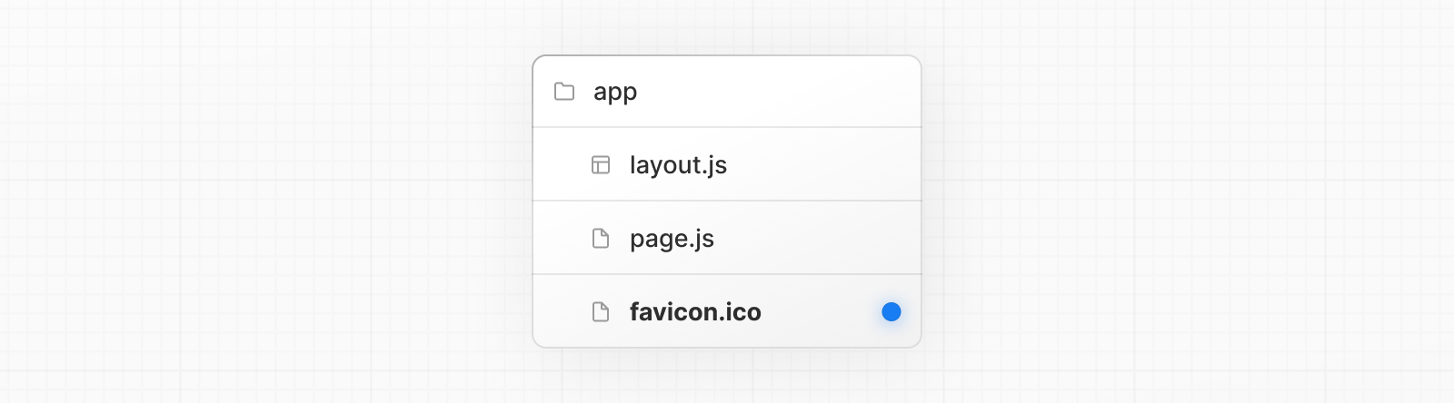 app 폴더 안에서 layout, page와 나란히 놓인 favicon 특수 파일