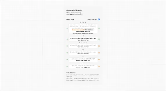 Next.js Bundle Analyzer import chain view
